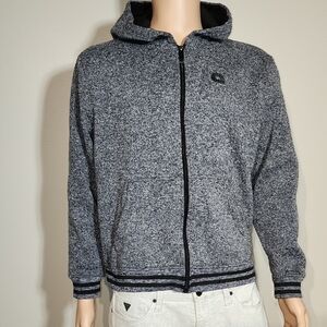 Akademiks Men's Gray and Black Zip-Up Sweater